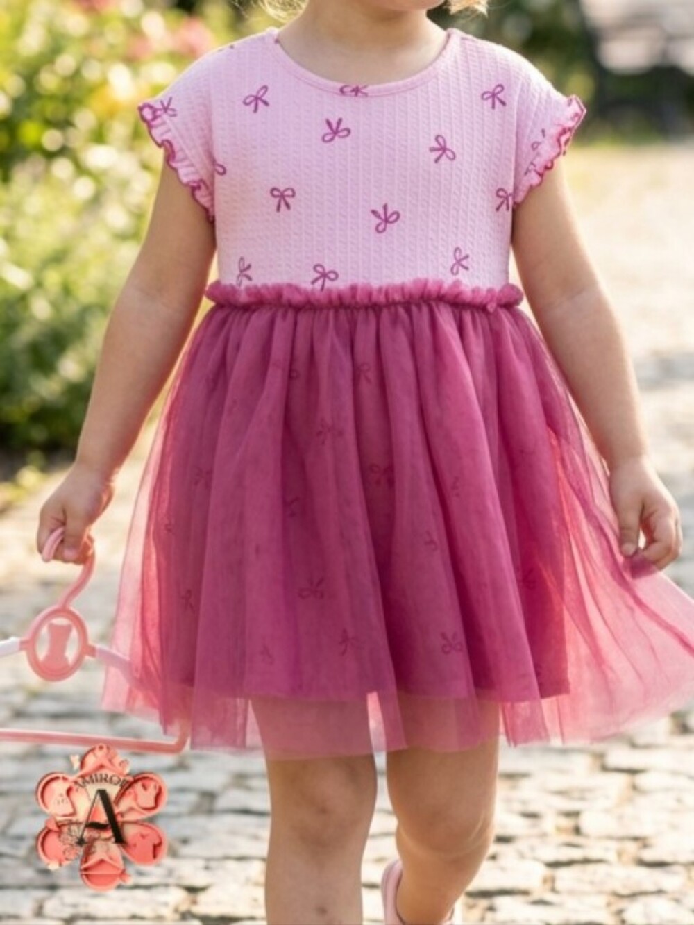 2x1 BOGO Cat & Jack Pink Bow Tulle Dress Toddler Girl 18M